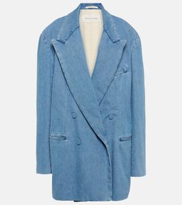 Джинсовый блейзер свободного кроя Dries Van Noten, светло-синий
