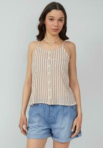 Блуза MIT KNOPFLEISTE QS, бежевый