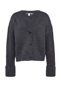 Вязаный кардиган QS, пятнистый черный