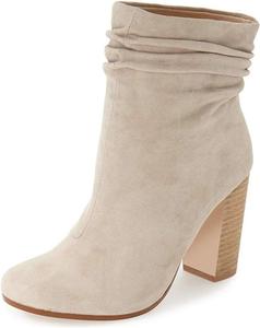 Женские ботильоны XYD с закрытым носком, свободным верхом и рюшами, на высоком каблуке-блоке, подходящие для платья, Tan