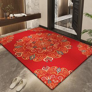 Dajiang Ковер 50х80 см для прихожей, красный, износостойкий, пылеулавливающий, без стирки