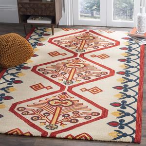 Ковер ручной работы SAFAVIEH, 153 x 244 см, Aspen Collection Ivory/Multi APN703A в марокканском бохо-этническом стиле из шерсти