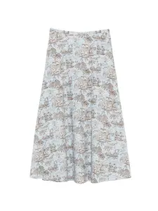 Юбка с принтом Axel Staud, синий