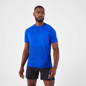 Мужская бесшовная футболка для бега KIPRUN Run 500 Comfort - синий индиго Kiprun