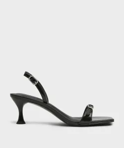 Туфли-лодочки на невысоком каблуке с пряжкой Charles & Keith, цвет Blackbox