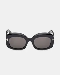 Женские прямоугольные солнцезащитные очки из ацетата Tom Ford, коричневый