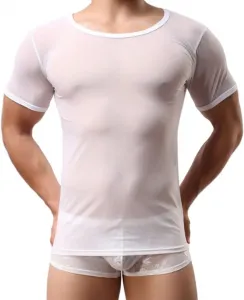 Мужская футболка с коротким рукавом, модная, сетчатая, дышащая