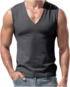 Мужской топ летний безрукавный Solid Color Juebong