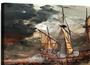 Картина на холсте Hustling Sharks Entdecke neue Ozeane, коричневый