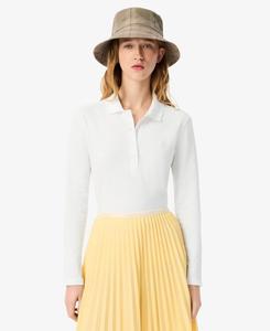 Женская облегающая блузка с длинными рукавами LACOSTE LACOSTE USA, White