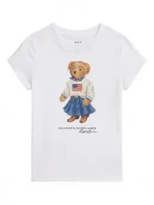 Футболка с принтом Polo Ralph Lauren Kids, белый