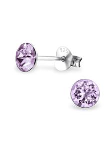 Серьги-гвоздики с кристаллами аметиста 5 мм Alexander York