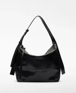Большая женская кожаная сумка-хобо Orion Adolfo Dominguez, черный