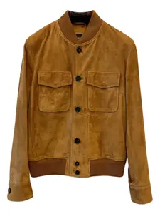 Бомбер с накладным карманом Loro Piana, коричневый