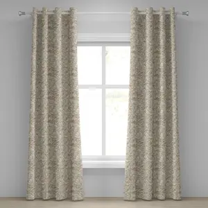 Бежевая штора на люверсах ABAKUHAUS с цветочным узором и принтом свадебного букета, декоративная двухпанельная штора, 280 см x 175 см, цвет пыльно-бежевый Abakuhaus