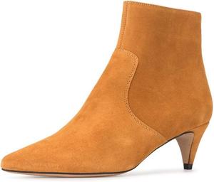 Женские ботильоны XYD с острым носком, низким каблуком-китеном, классической боковой молнией, элегантные зимние туфли для девушек, Orange