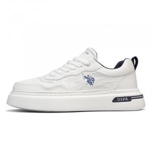 U.S. POLO ASSN. Нескользящие, износостойкие, легкие, дышащие низкие кроссовки для скейтбординга, мужские, белые и синие