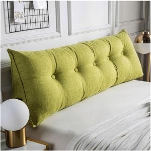 Треугольная подушка для изголовья кровати для отдыха и чтения, треугольная клиновидная подушка для поясницы, подушка для поддержки спины, большая подушка для чтения и отдыха в постели со съемным чехлом (цвет: фруктовый). COZMAX, Fruit Green