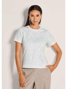 MADELEINE Роскошная белая футболка с отделкой из страз