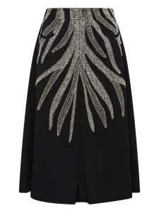 Плиссированная юбка с бисером Maliparmi, черный