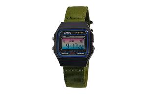 CASIO Мужские часы Retrofit Series с кварцевым механизмом и нейлоновым ремешком, черный циферблат