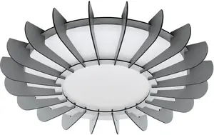 Потолочный светильник EGLO "ARAPILES", 1 лампочка, источник света Светодиодная панель | Светодиодный встроенный потолочный светильник Ø 56 см, Высота: 8 см, белый/серый