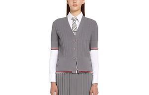 Футболка FW21 Вязаная Женская Светло-Серая THOM BROWNE