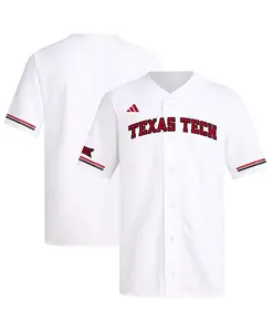 Мужская белая бейсбольная майка Texas Tech Red Raiders Replica adidas