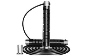 LINING Скакалка для взрослых Sports & Fitness Non Countable PVC стальной трос ABS контроллер 2.9m черный серебристый