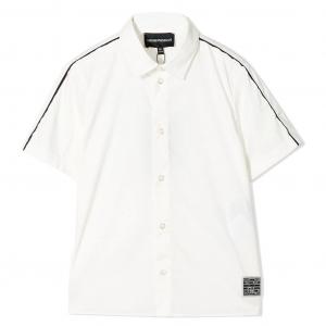 Белая рубашка-поло с полосками Armani, белый