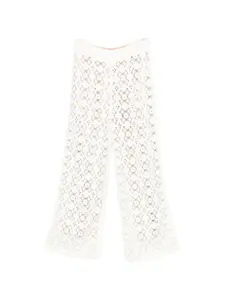 Вязаные крючком брюки на эластичном поясе Bompard, белый