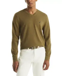 Мужской свитер Navtech Performance классического кроя с мягким V-образным вырезом Nautica, зеленый
