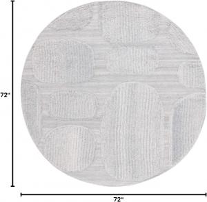 Ковер SAFAVIEH, 183 x 183 см, Manhattan Collection, Grey, ручной работы в стиле Mid-Century Modern с абстрактной текстурой из шерсти, идеально подходит для помещений с высокой проходимостью в гостиной, спальне (MAN550F)