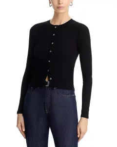 Кардиган Maureen в рубчик, облегающий крой Perfectwhitetee, черный