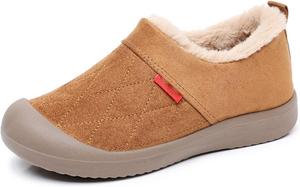 Женские утепленные плюшевые зимние ботинки для улицы, противоскользящие слипоны, легкая зимняя обувь Generic, Camel