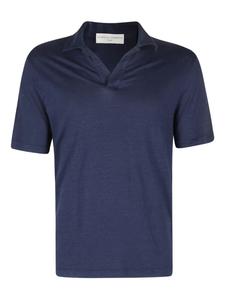 Топ с воротником-поло и короткими рукавами Filippo De Laurentiis, синий