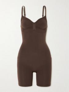 Бесшовное боди до середины бедра Skims, шоколадный