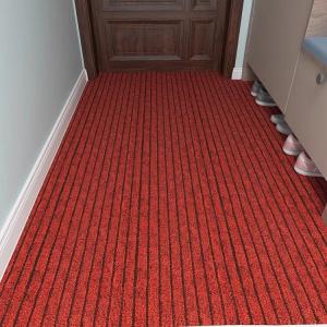 Budis Ковер 120х180 см из полиэстера с резиновым дном, для прихожей и кухни, нескользящий, темно-красный