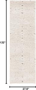 Ковер-дорожка SAFAVIEH, 69 x 336 см, Florida Shag Collection - Cream & Beige, Scroll Design, не линяет и прост в уходе, идеален для помещений с высокой проходимостью в гостиной, спальне (SG467-1113)