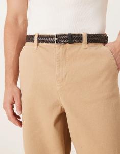 Ремень из плетеной кожи ASOS DESIGN черного цвета