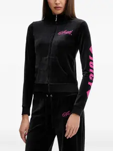 Вельветовая толстовка на молнии Juicy Couture, черный