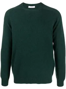 Кашемировый джемпер с отделкой в рубчик Boglioli, зеленый