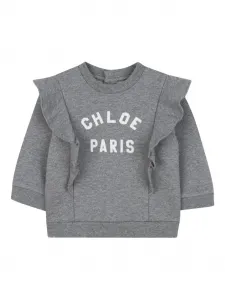 Свитер с логотипом Chloé Kids, серый