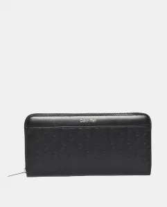 большой кошелек с монограммой Calvin Klein, черный