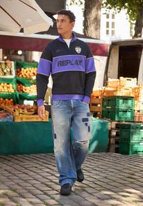 Толстовка Replay TRACKER HALF ZIP, Black/Purple/Black