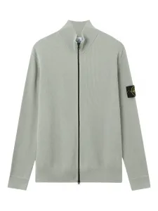 Кардиган на молнии в рубчик Stone Island, зеленый