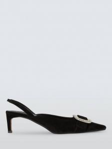 Слингбэки с пряжкой из замши John Lewis x REJINA PYO, Black