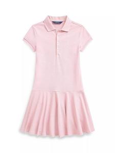 Детское хлопковое платье-поло Ralph Lauren, Pink/White
