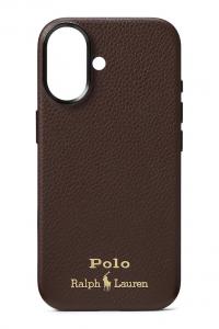 Кожаный чехол для iphone 17 Polo Ralph Lauren, коричневый