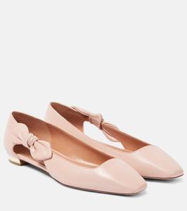 Кожаные балетки Very Bow Tie Aquazzura, Petal